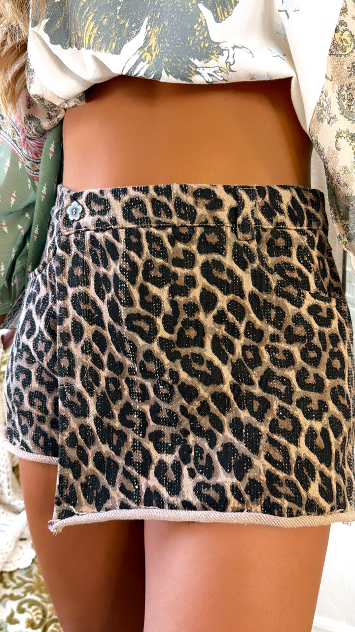 Leopard Luxe Mini Skort, Multi