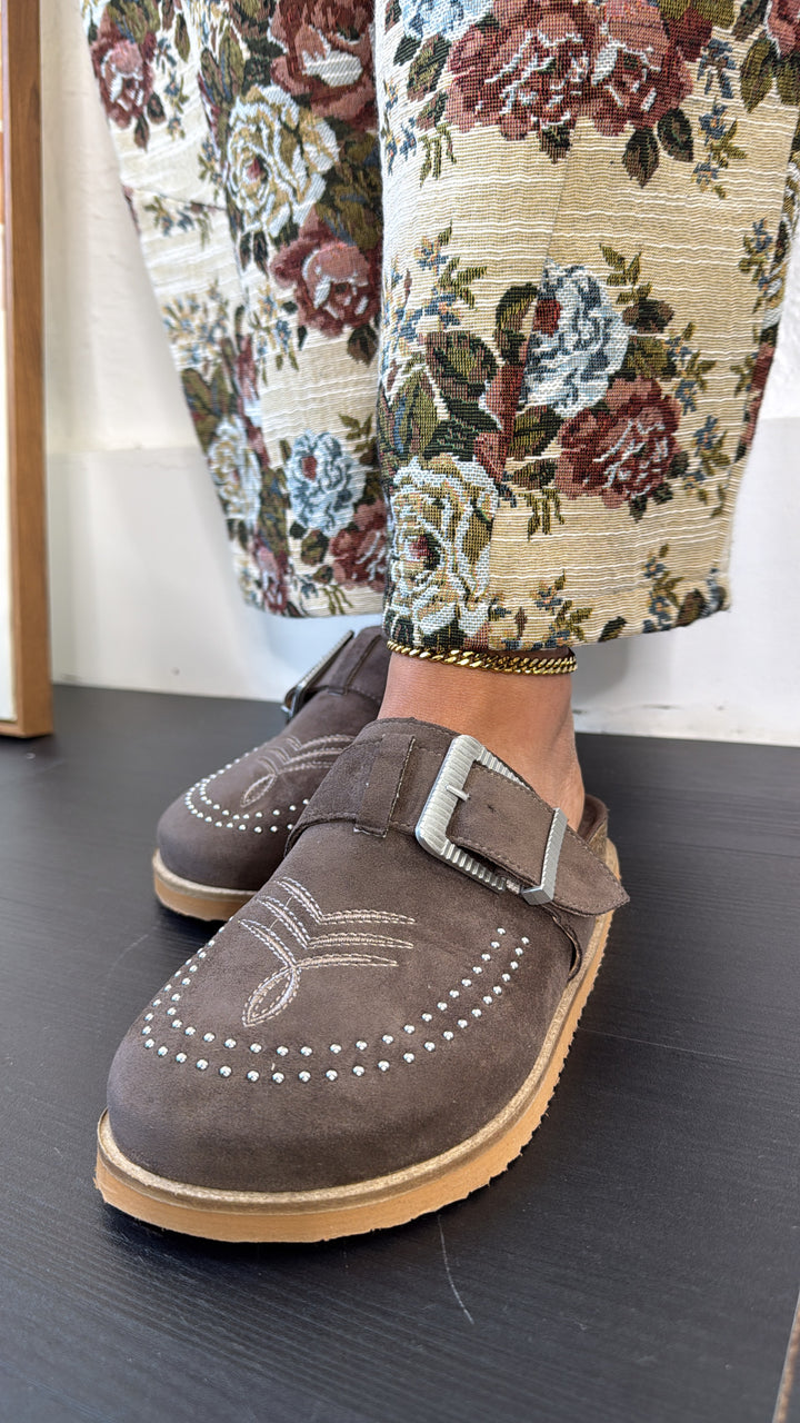 Joleen Studded Clog, Brown