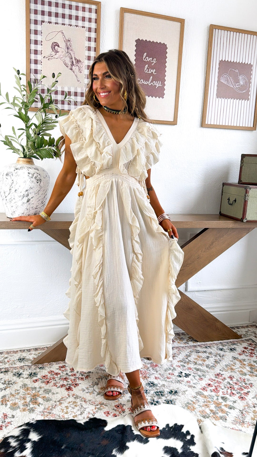 Indie Dreams Maxi Dress, Ivory Large Indie Dreams Maxi Dress, Ivory Large
