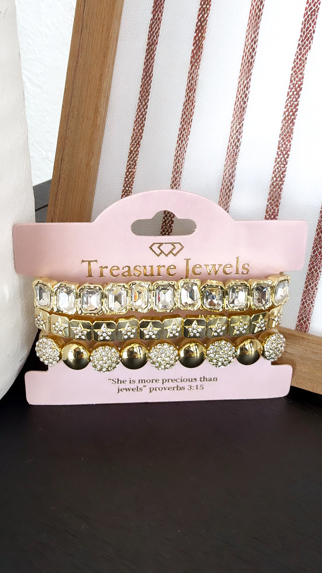 Radiant Gold Crystal Bracelet Stack