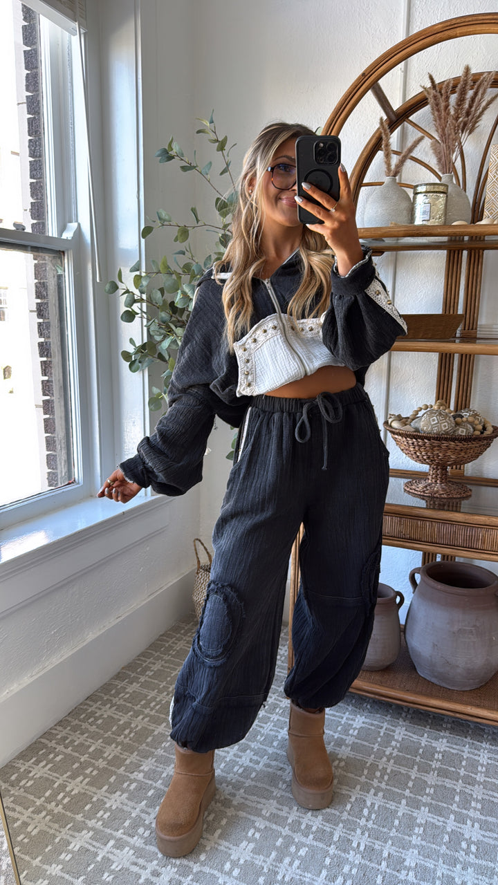 Studded Jogger, Black