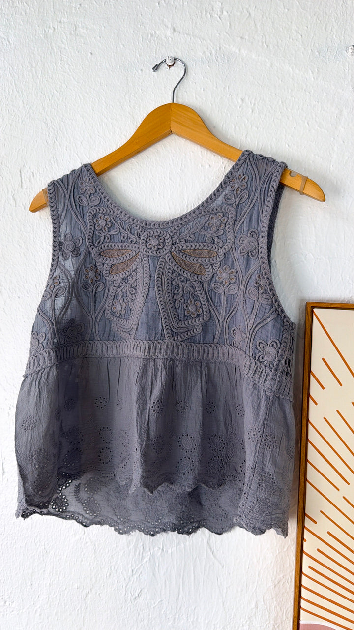 Honey Petal Tank, Heather Grey