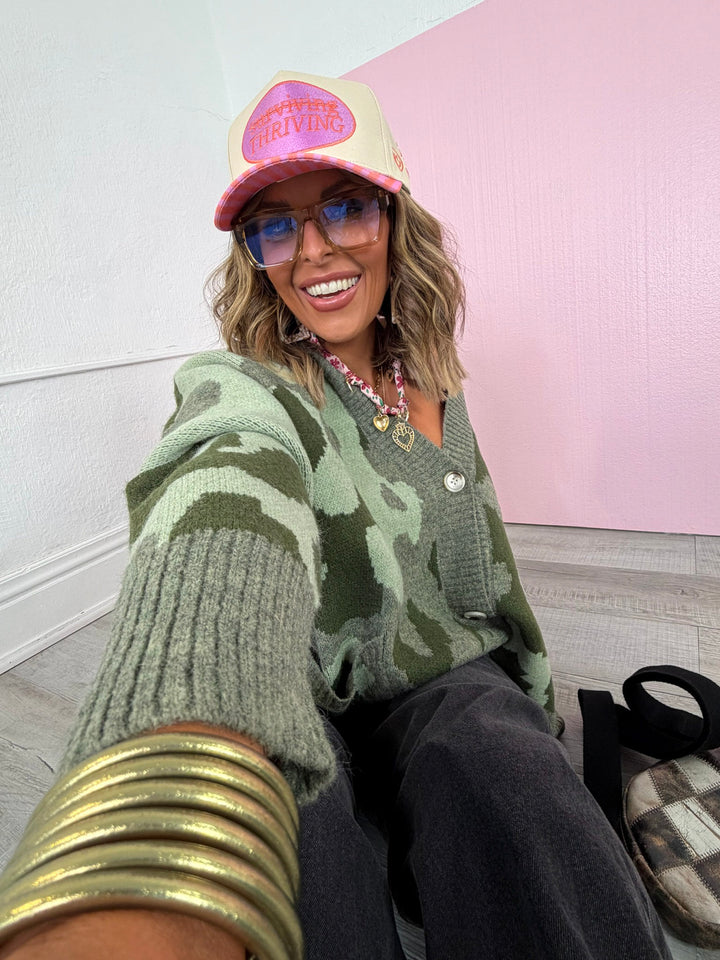 Camo Chill Cardigan, Olive