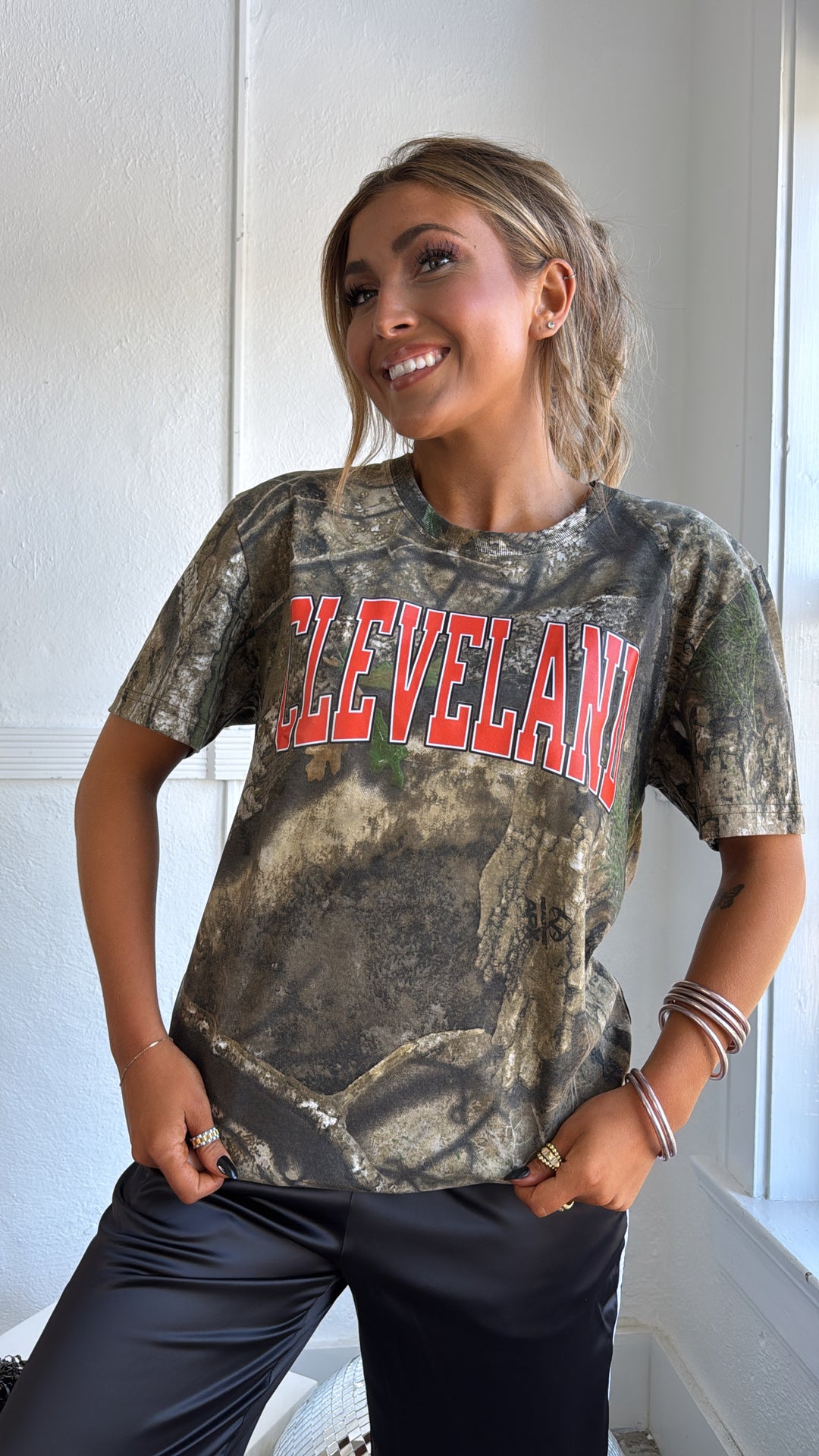 Camo Cleveland Graphic Tee, Orange/Camo