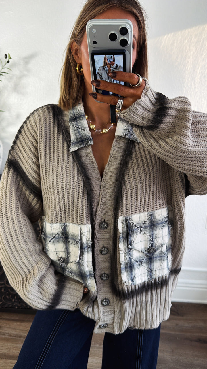 Wool & Woods Knit Cardigan, Taupe