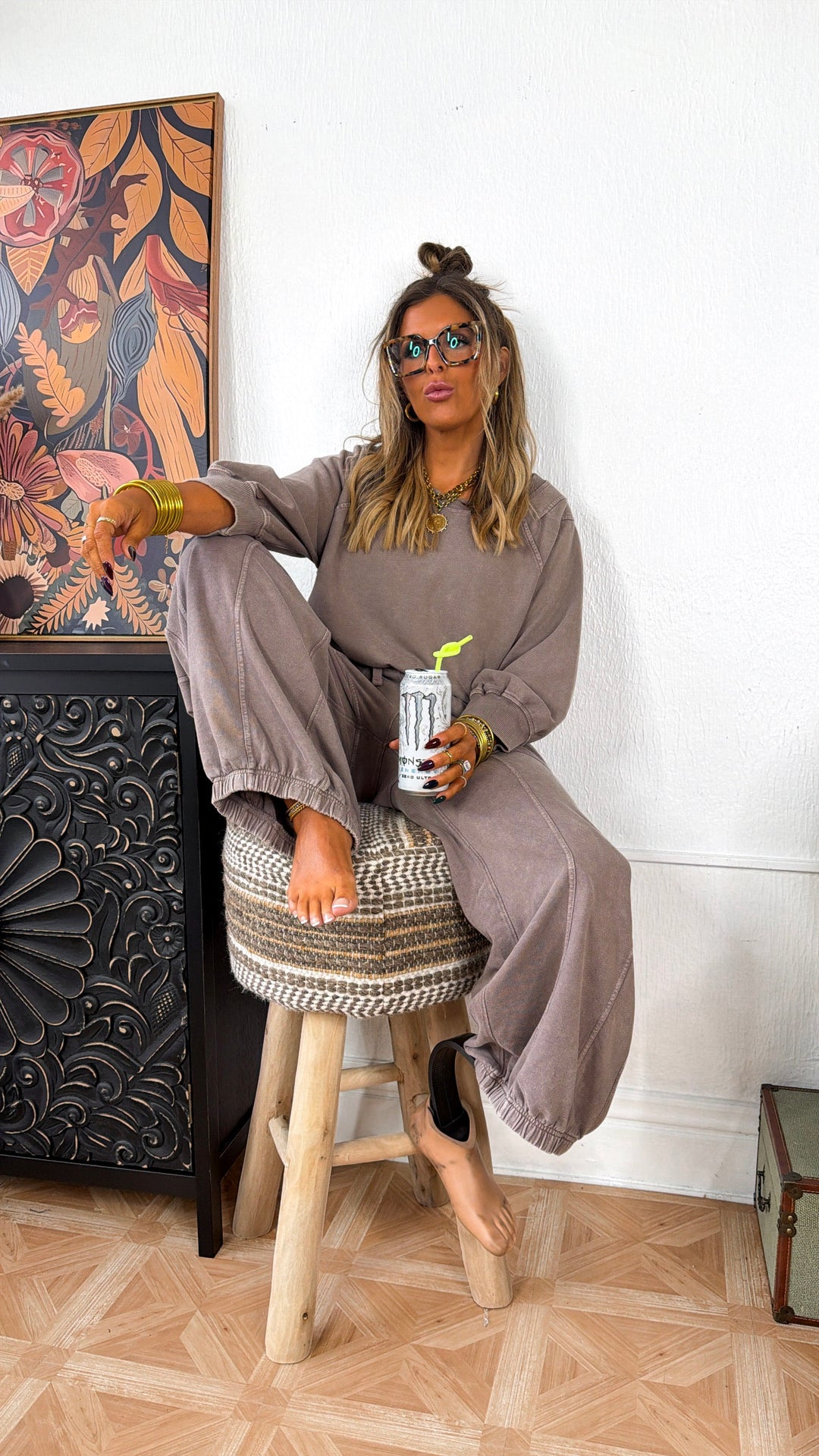 Sunday Vibes Two Piece Set, Mocha