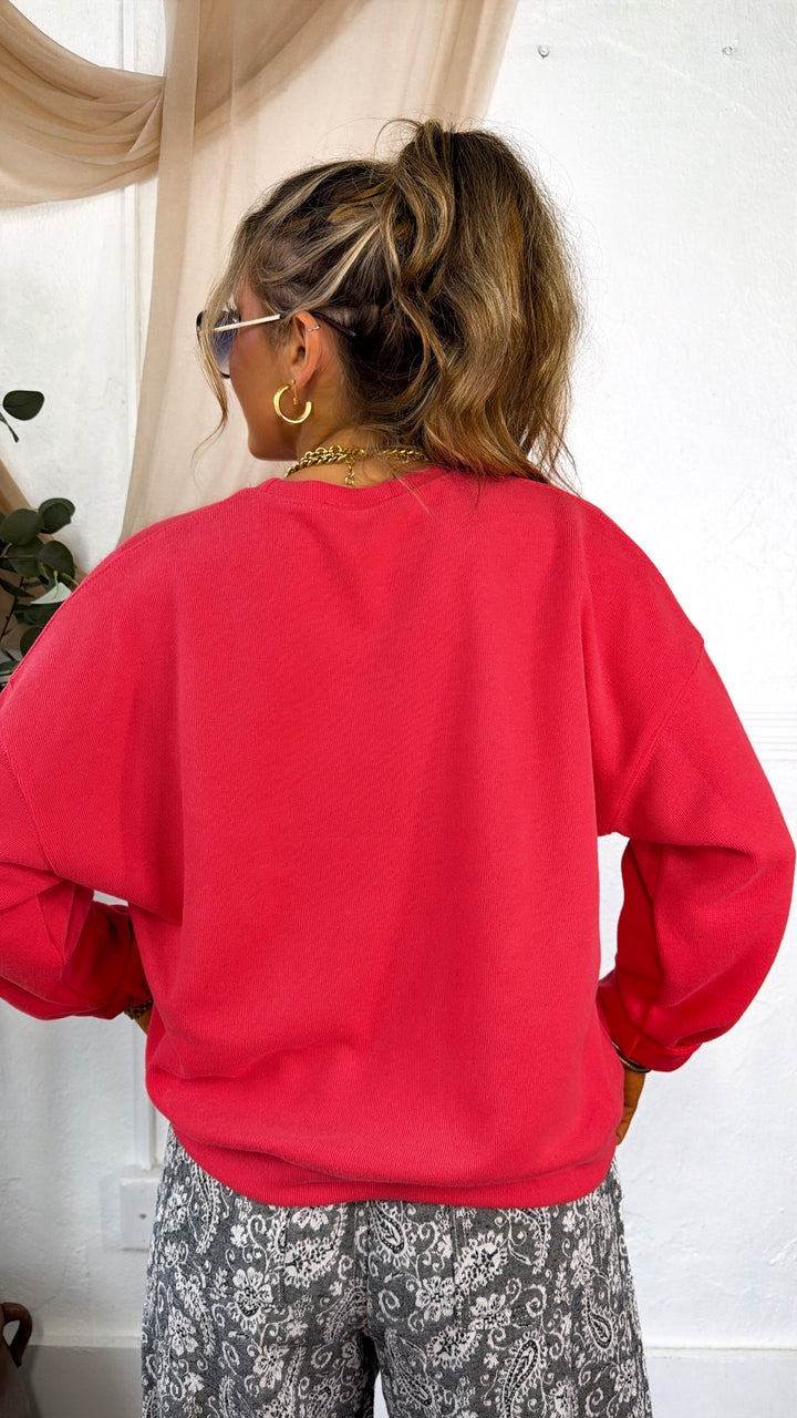 Easy Basic Crewneck, Papaya