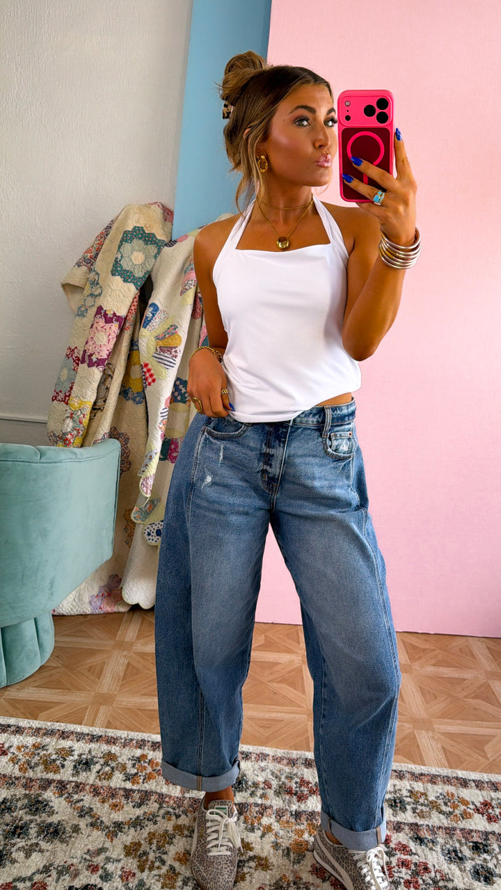 Halter Tie Top, Off White