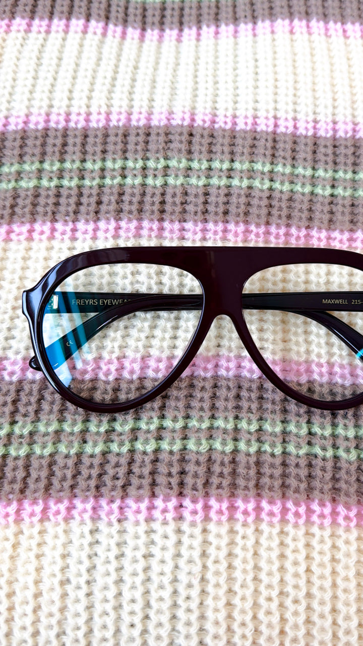FREYRS: Maxwell WHS Eyeglasses, Burgundy