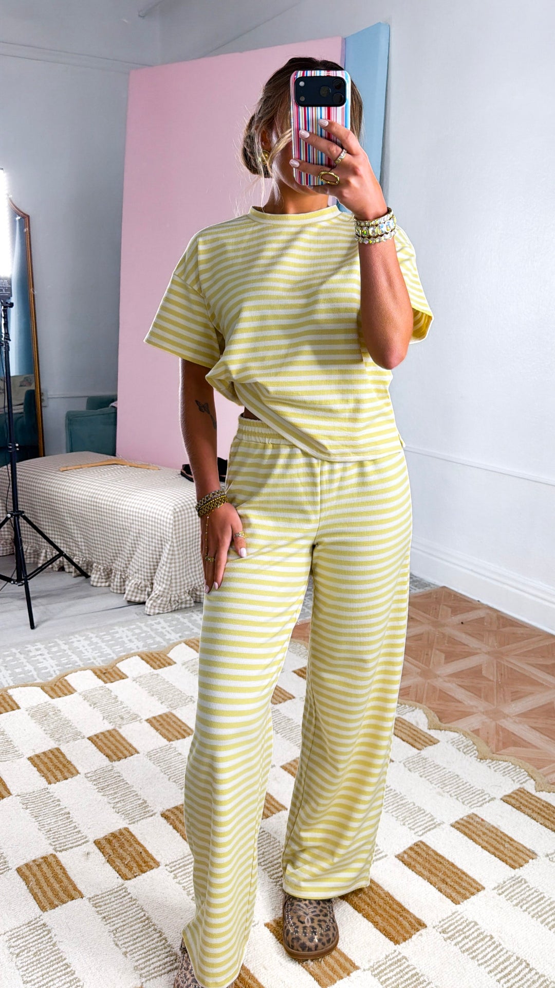 Skyline Stripe Top, Butter