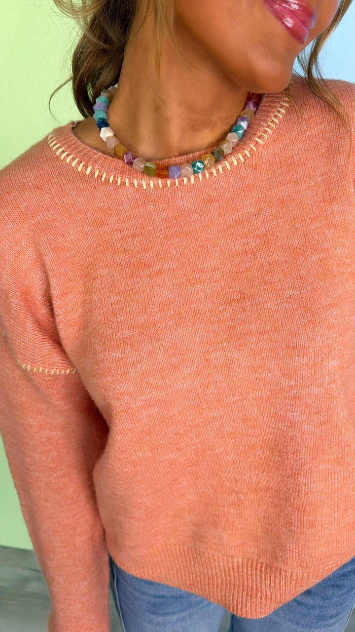 Hidden Cove Sweater, Dusty Coral