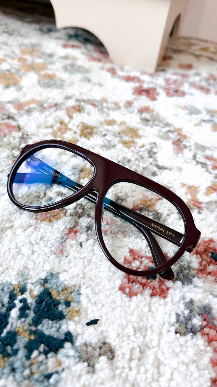 FREYRS: Maxwell WHS Eyeglasses, Burgundy