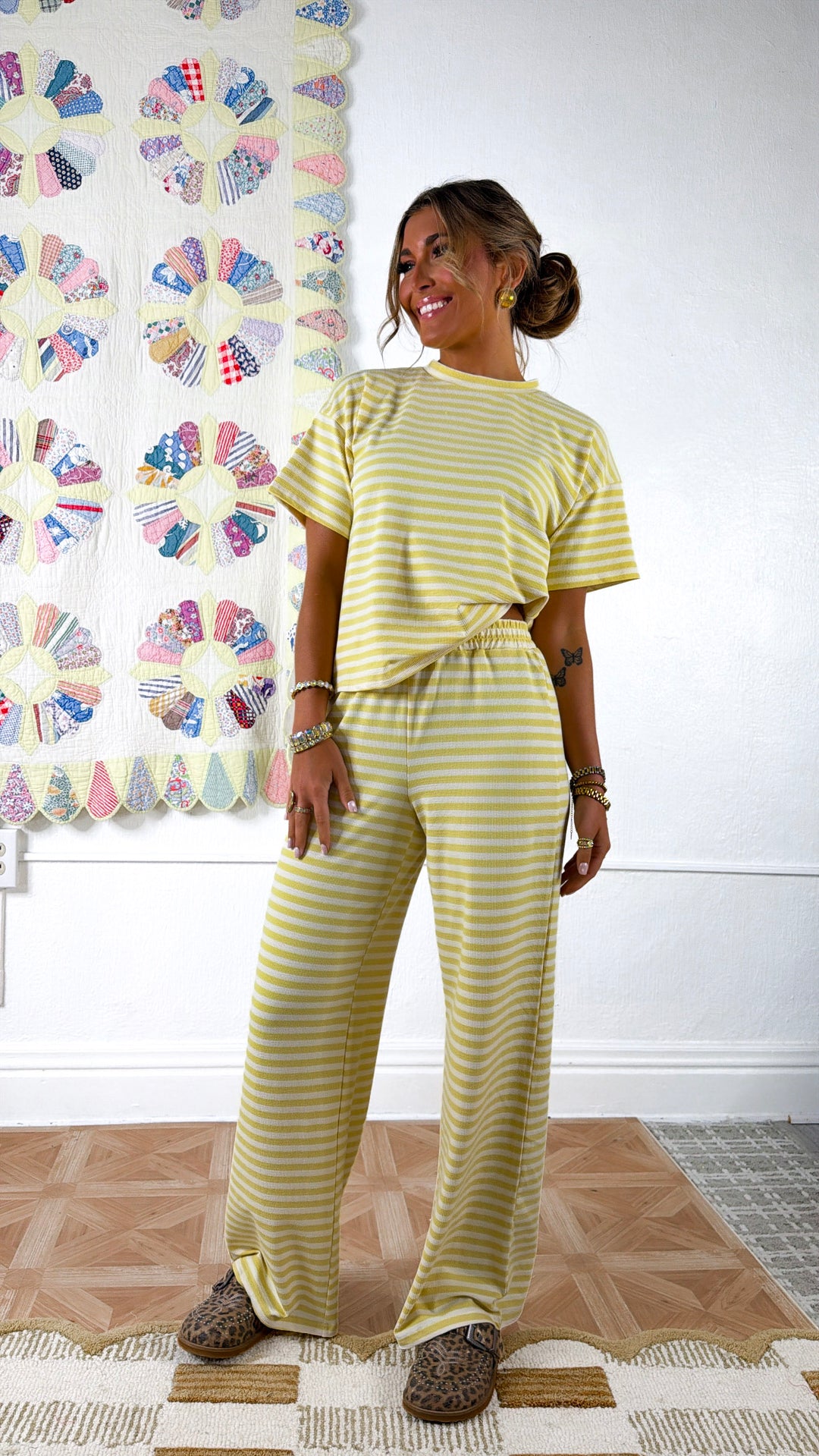 Skyline Stripe Top, Butter