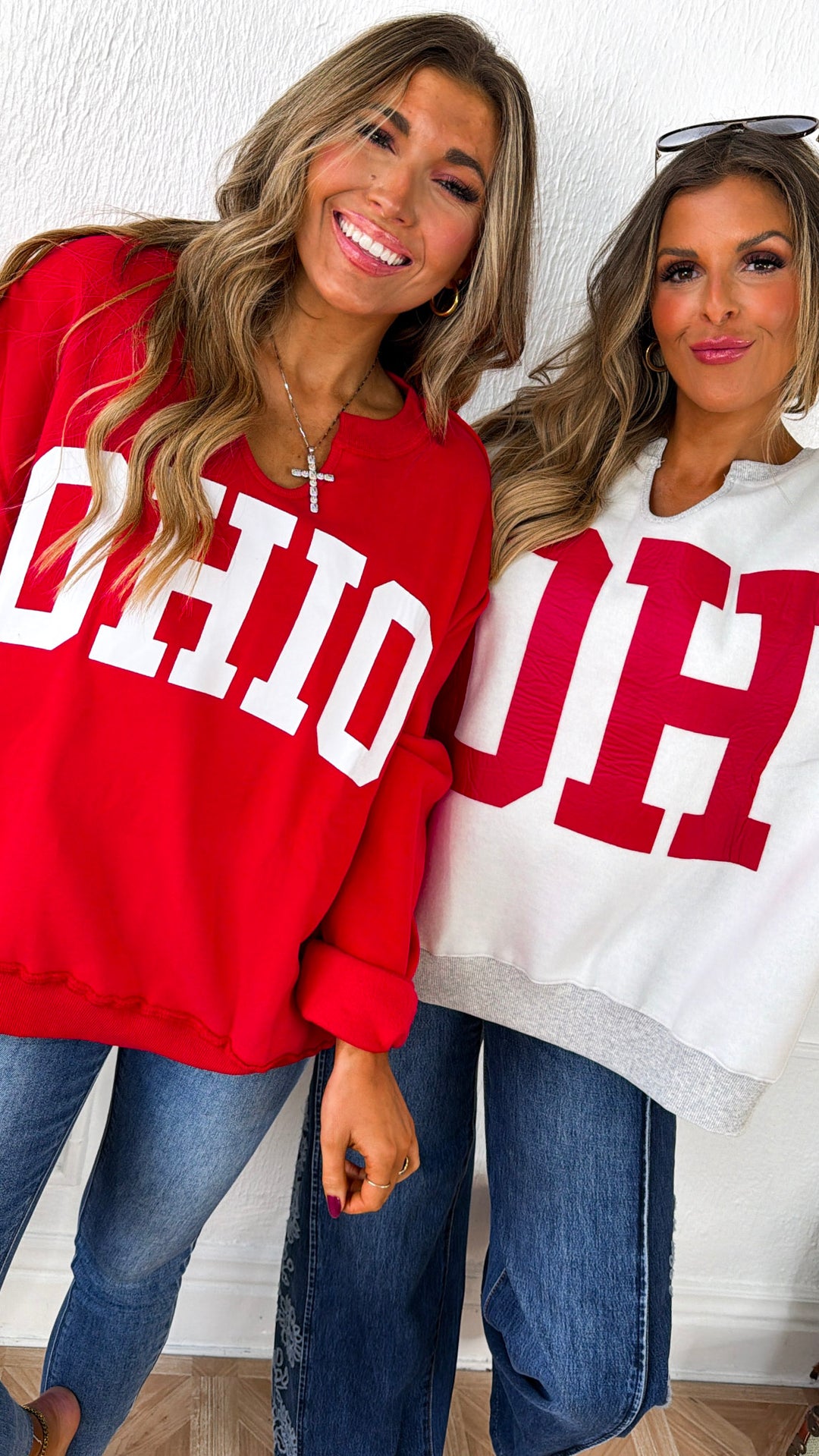 Reversible Split Crewneck, Grey/Red