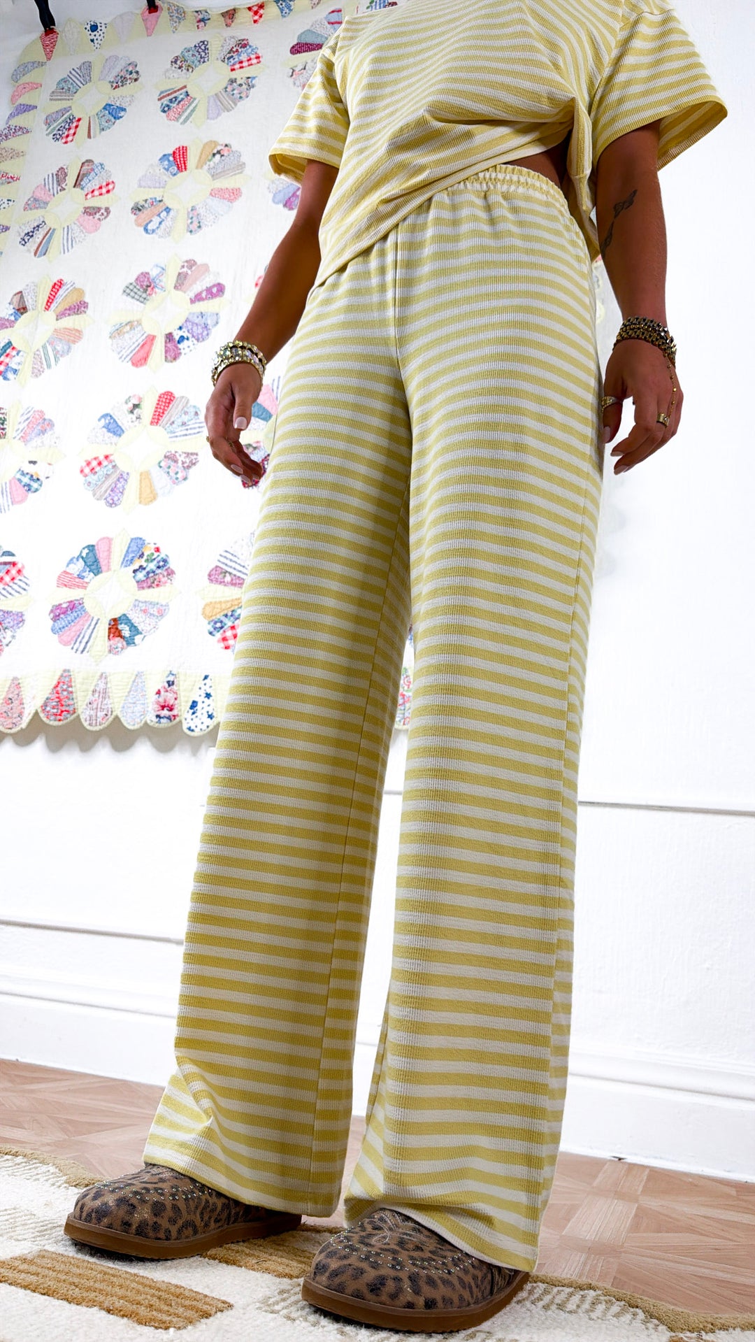 Skyline Stripe Pants,Butter