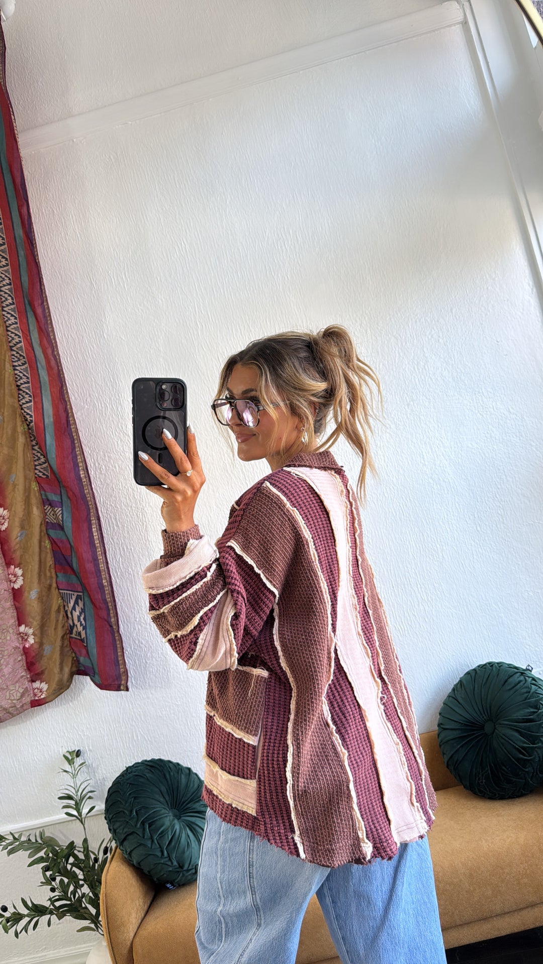 Lilou Vintage Cardigan, Wine Combo
