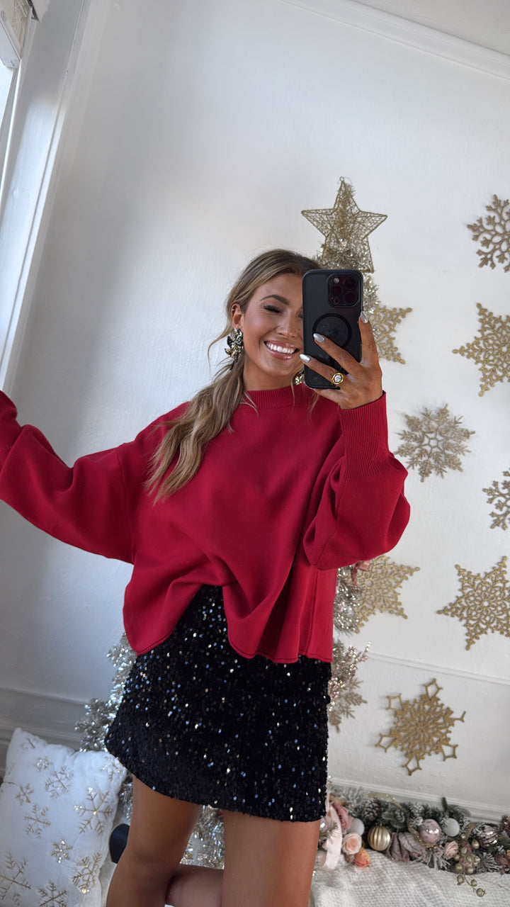 Simple & Sweet Sweater, Red