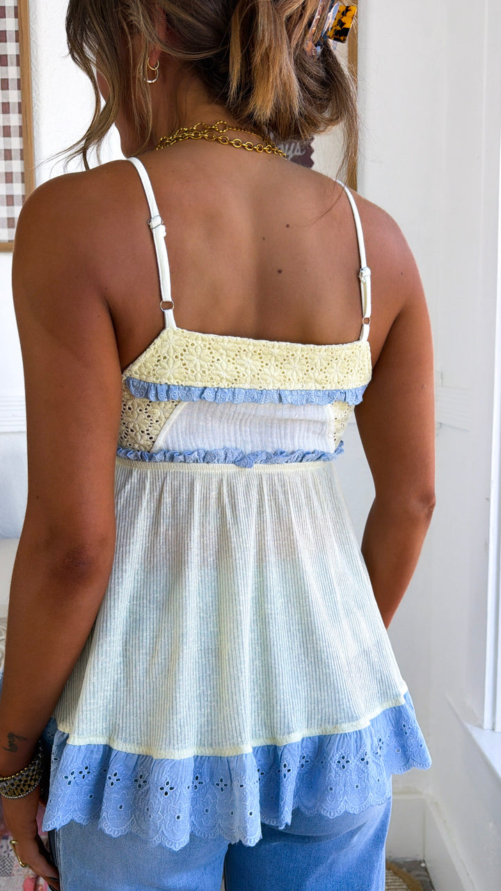Cielo Babydoll Tank, Lemon