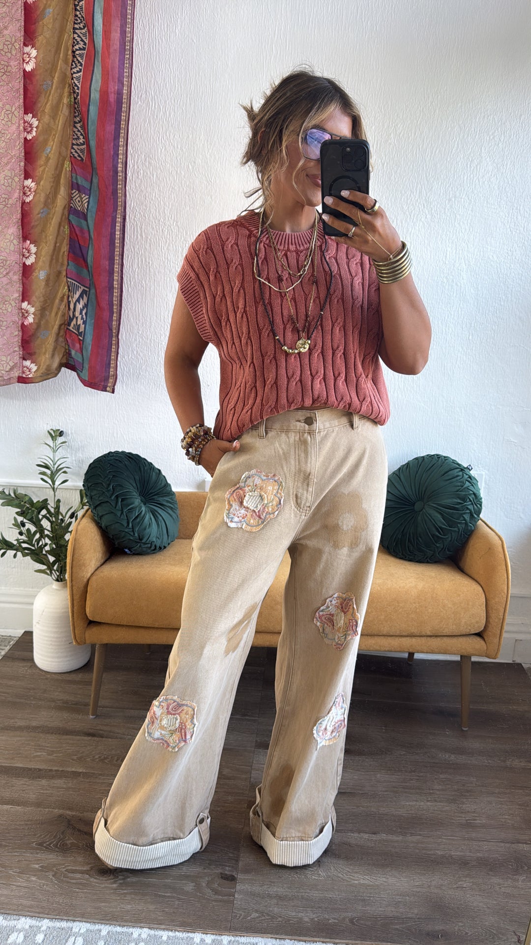 Mosswood Floral Pant, Sand