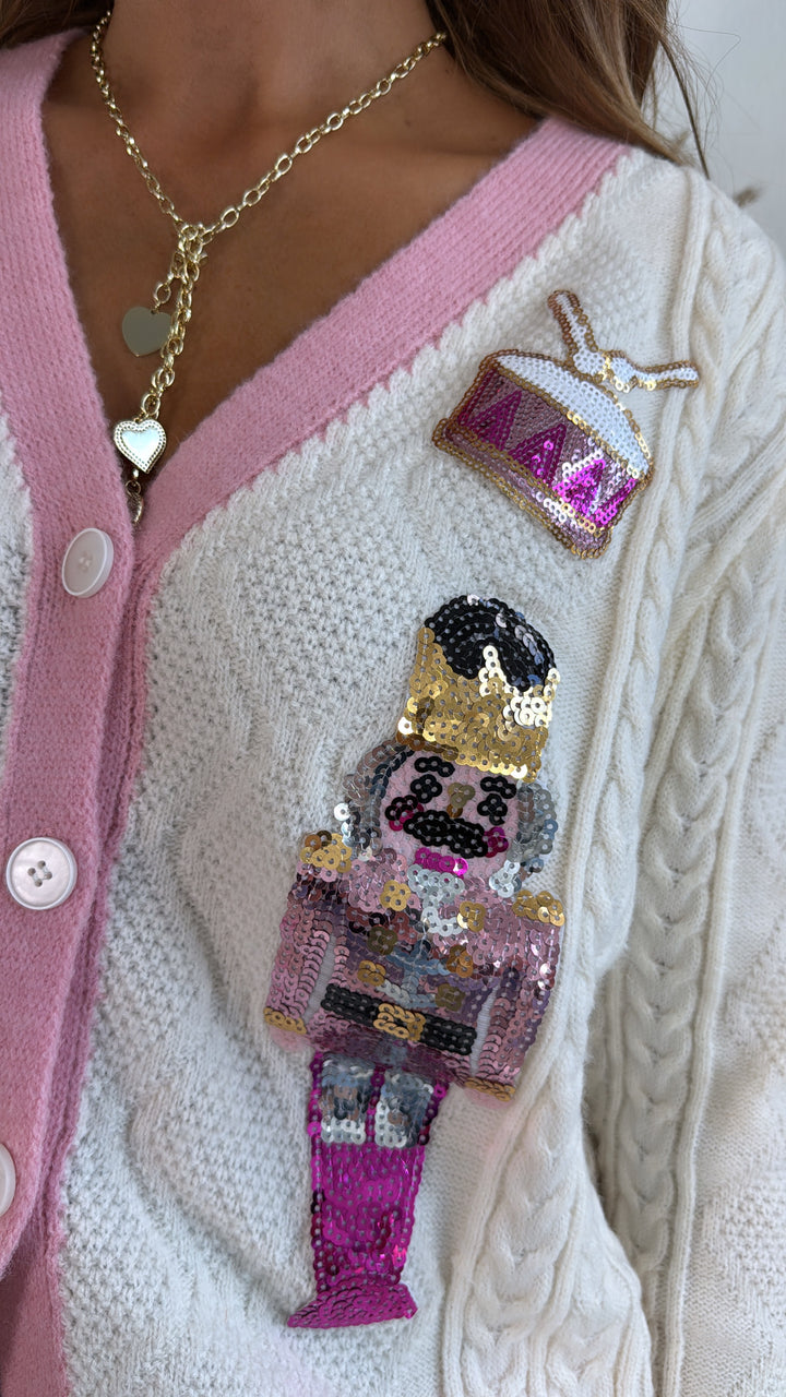 Spreading Cheer Nutcracker Cardi, Cream