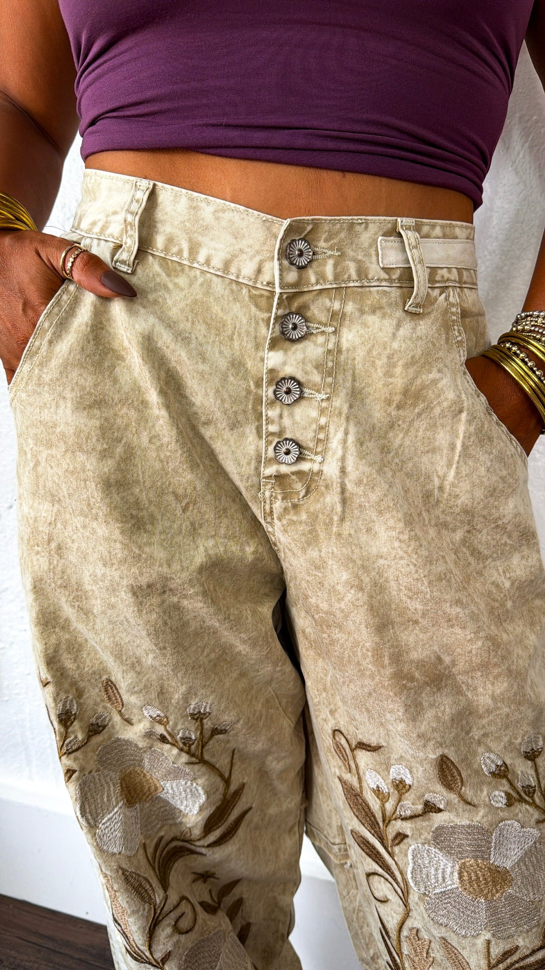 Marbled Sunflower Joggers, Sand Marble