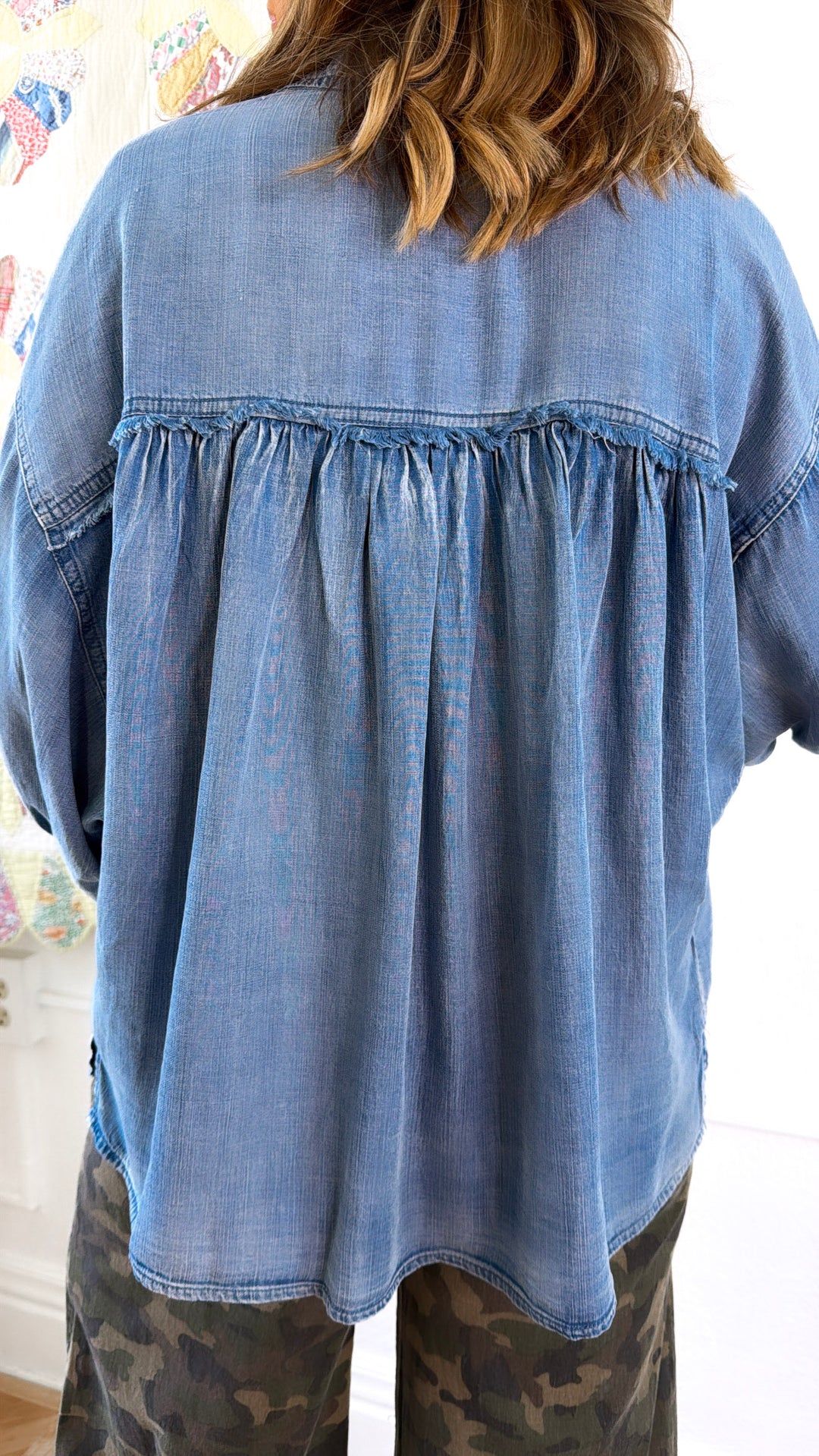 Daisy Jane Denim Button Up, Lt Denim