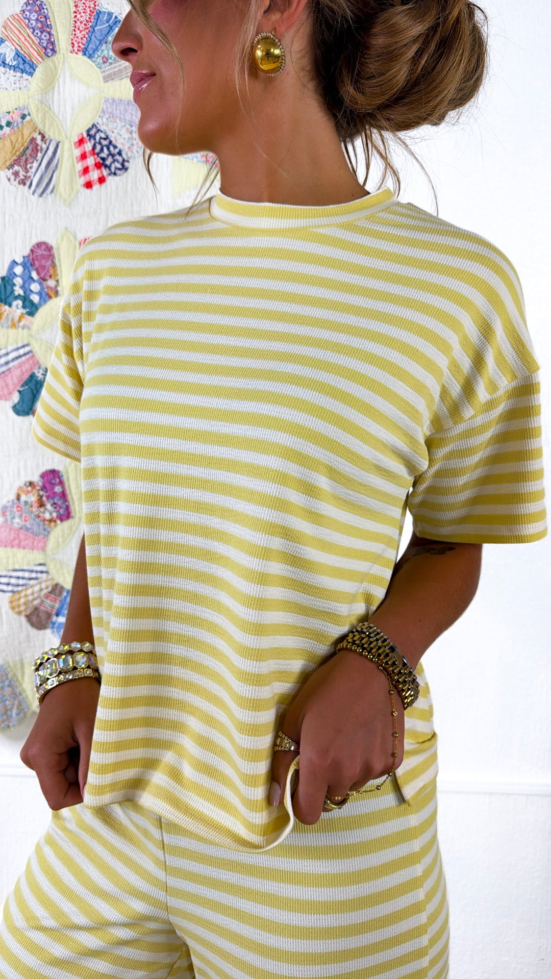 Skyline Stripe Top, Butter
