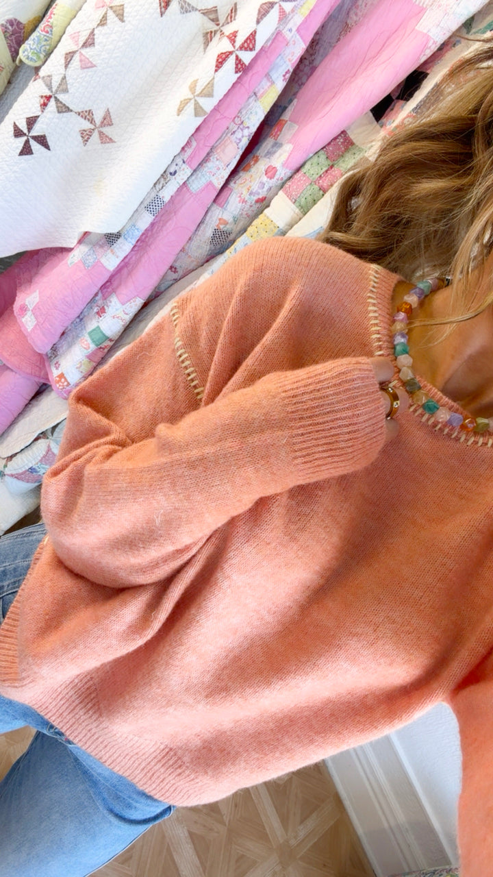 Hidden Cove Sweater, Dusty Coral