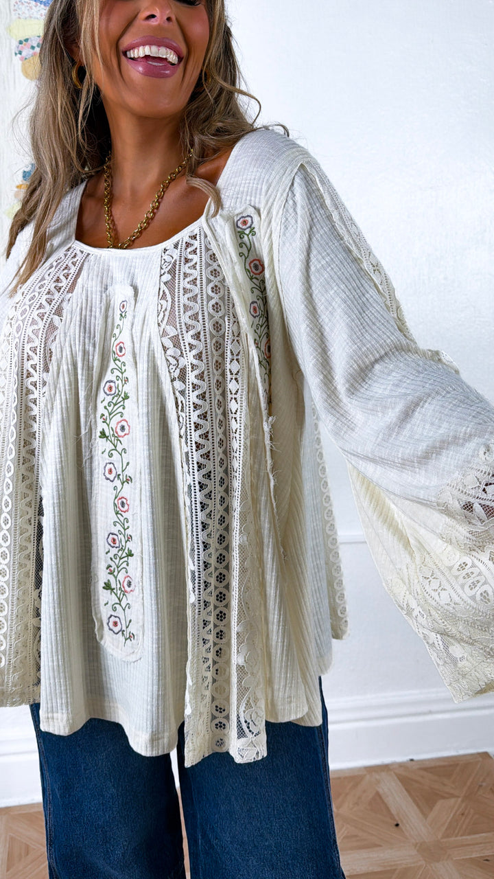 Gentle Bloom Blouse, Natural