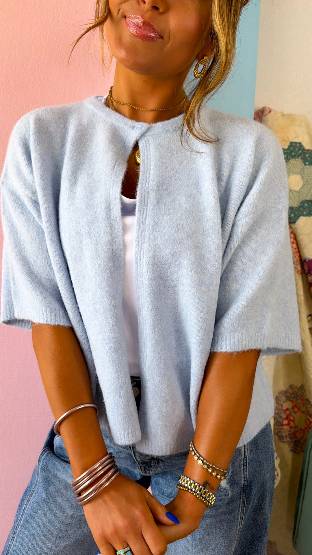 Lilac Skies Knit Sweater, Sky