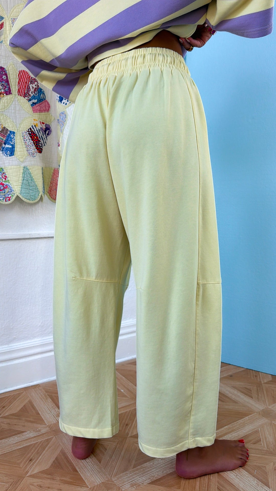 Classic Barrel Leg Sweatpants, Lemon