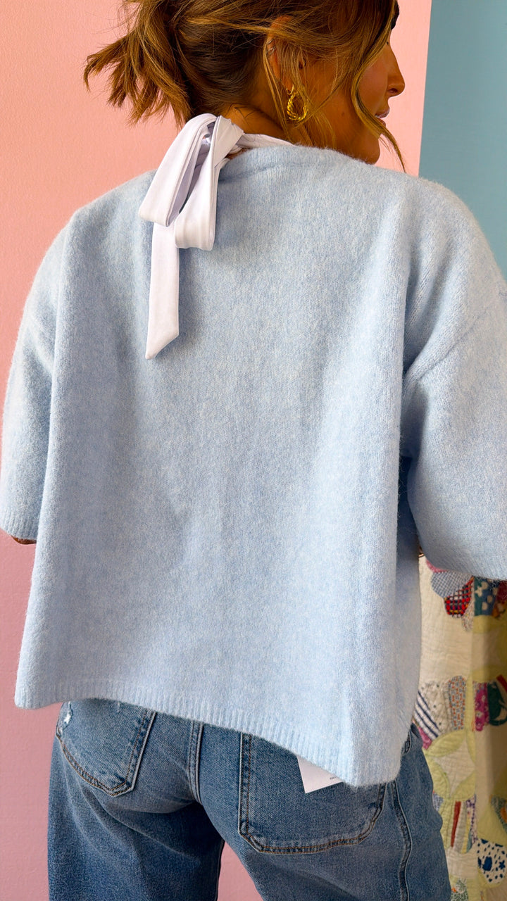 Lilac Skies Knit Sweater, Sky