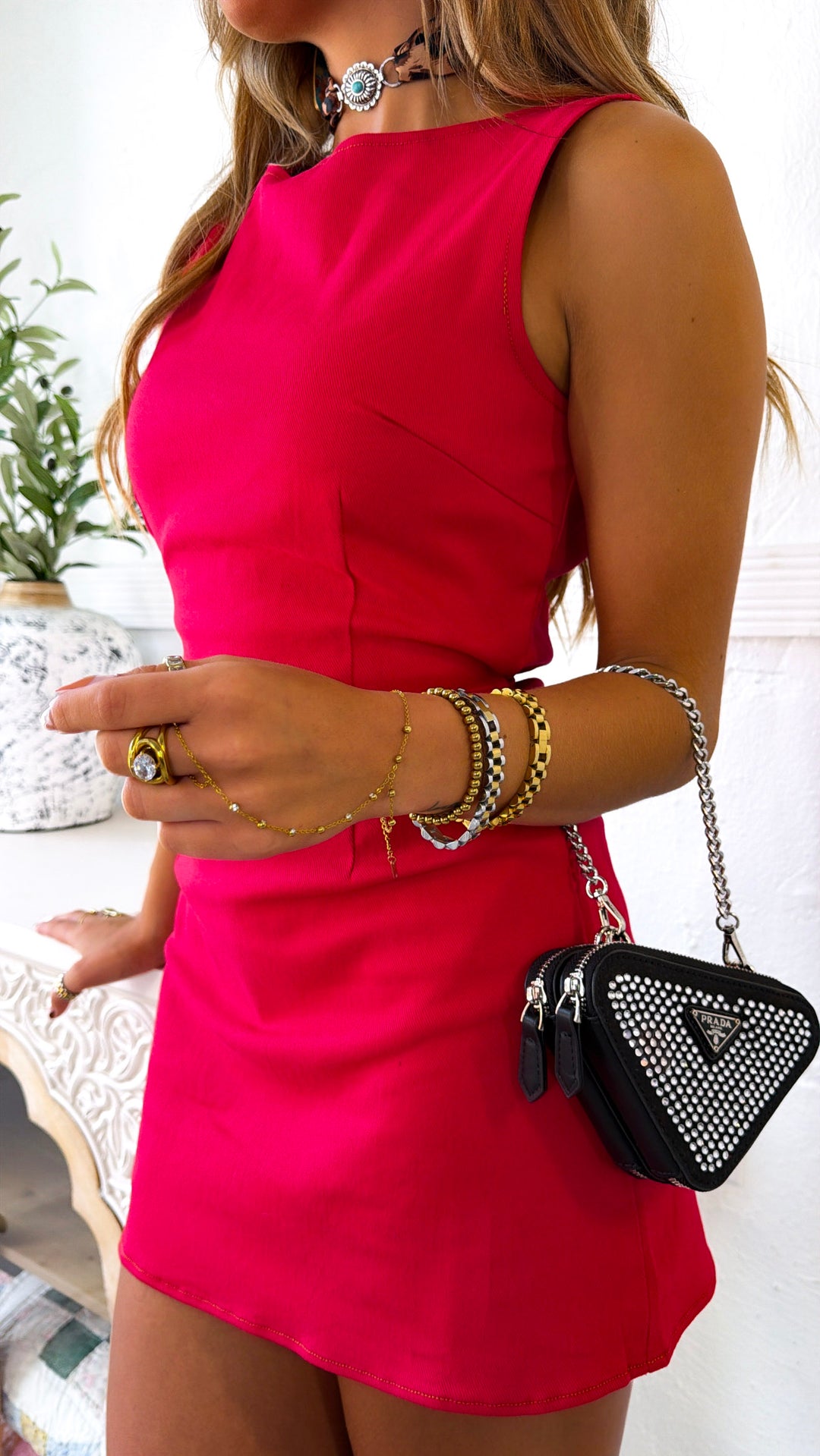 Cherry Pop Mini Dress, Red