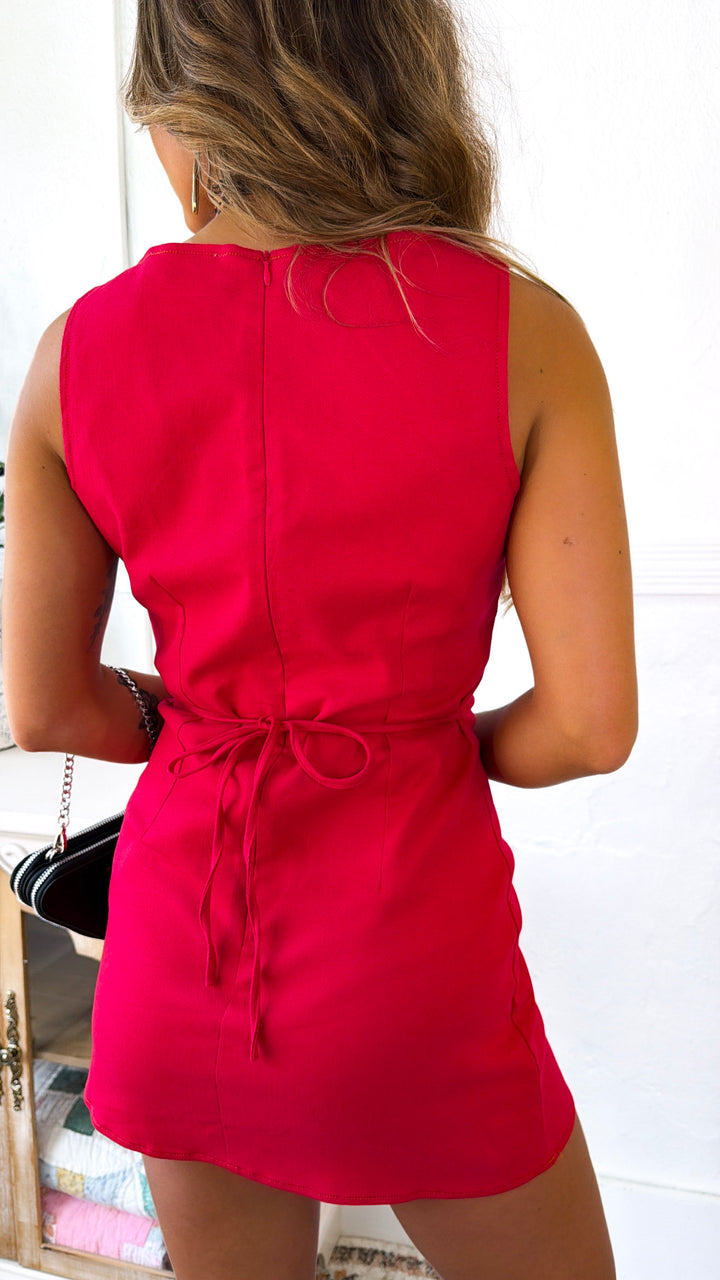 Cherry Pop Mini Dress, Red