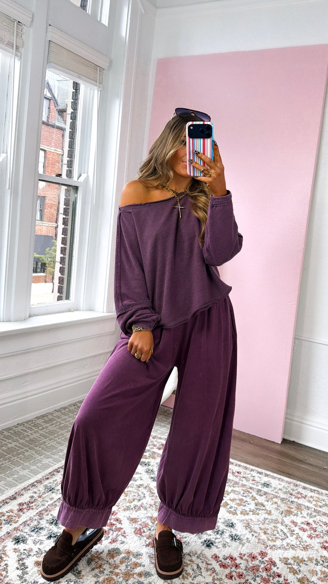 Set The Tone Jogger, Black Cherry