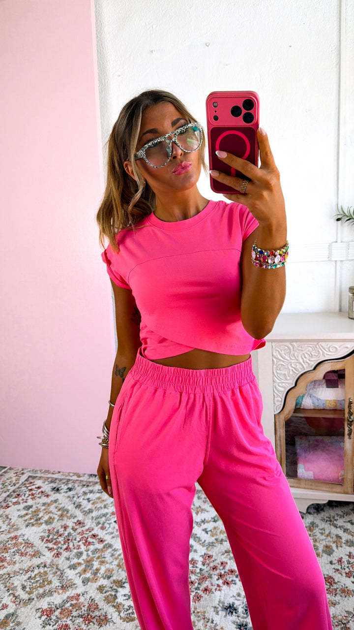 Angel Energy Two Piece Set, Flamingo Pink