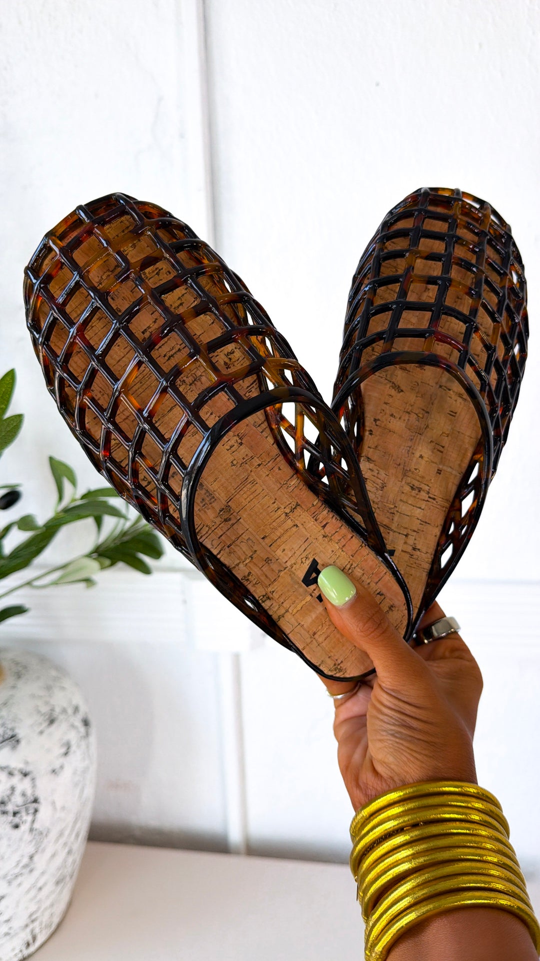 Slide On Jelly Shoes, Tortoise