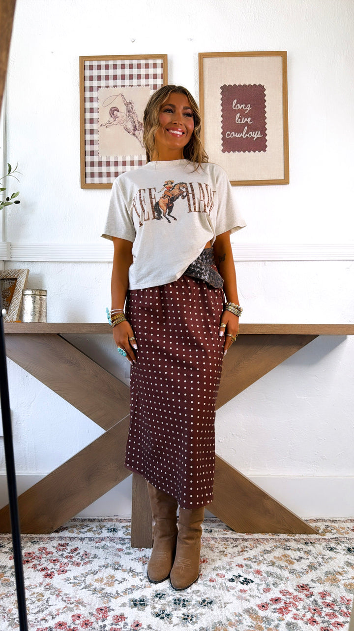 Yee Haw Cowgirl Graphic Tee, Lt.Heather