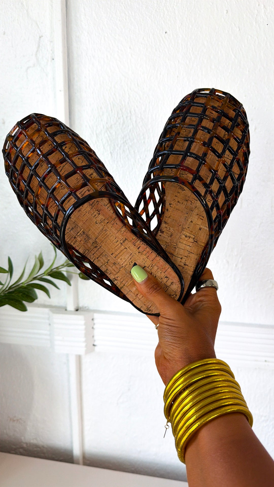 Slide On Jelly Shoes, Tortoise