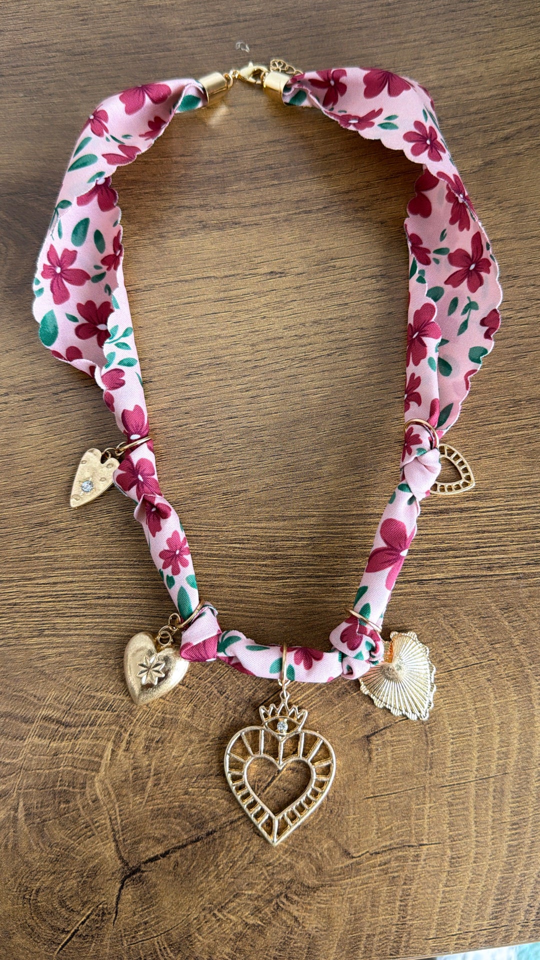 Pink Daisy Field Charm Necklace