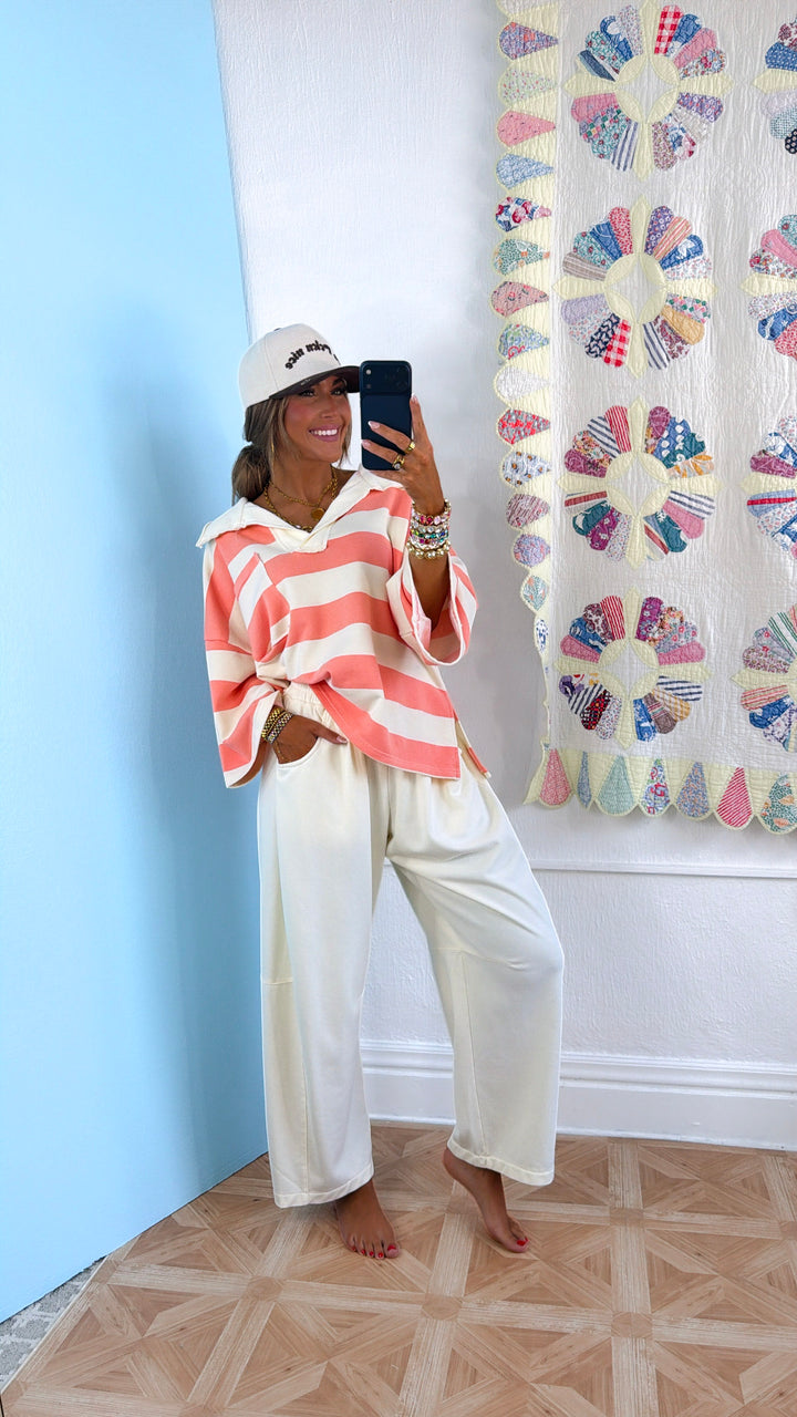 Classic Barrel Leg Sweatpants, Ivory