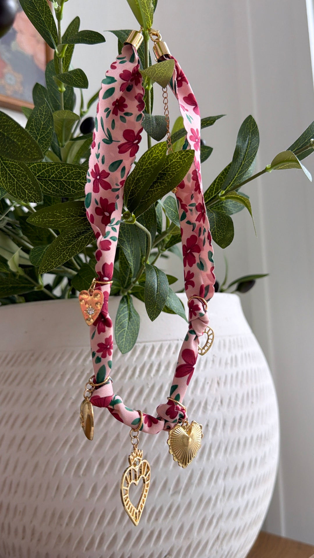 Pink Daisy Field Charm Necklace