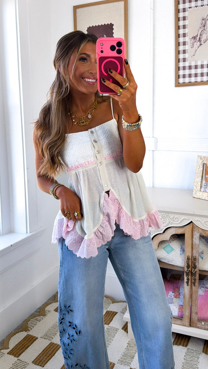 Cielo Babydoll Tank, Cream