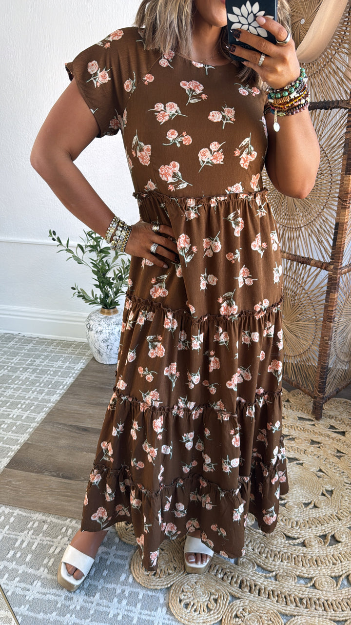 Autumn Ease Maxi Dress, Brown