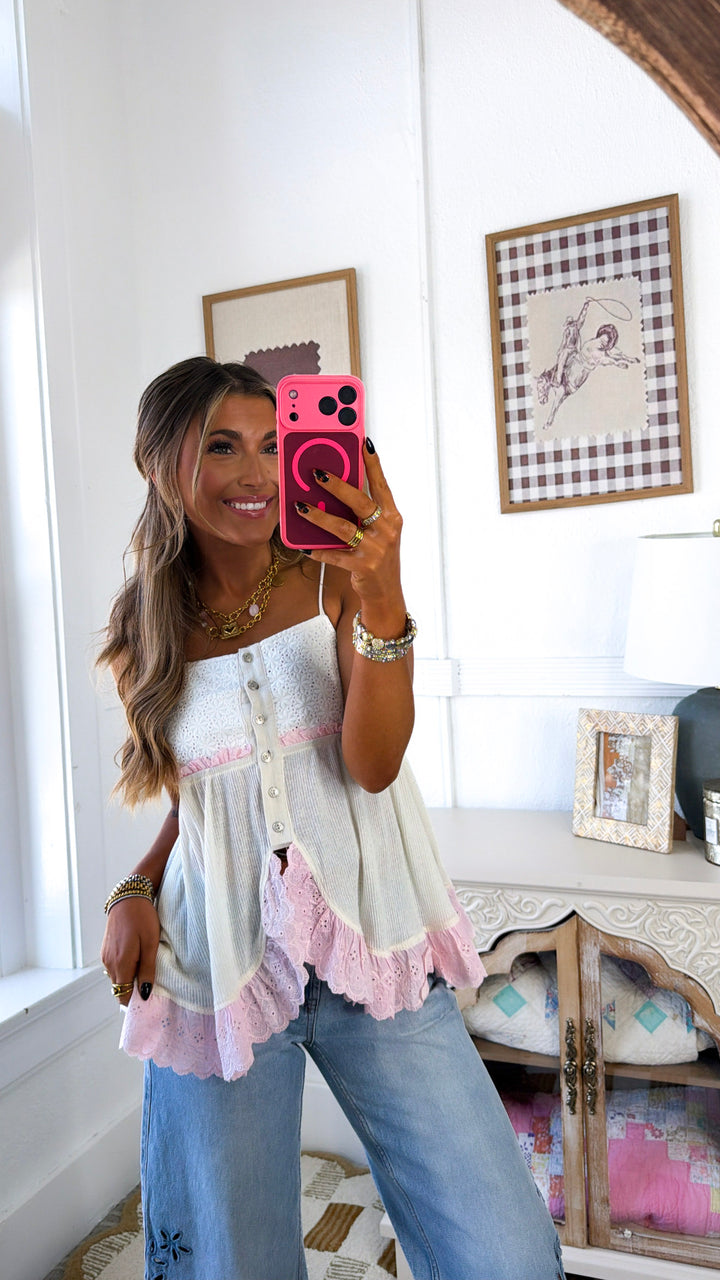 Cielo Babydoll Tank, Cream