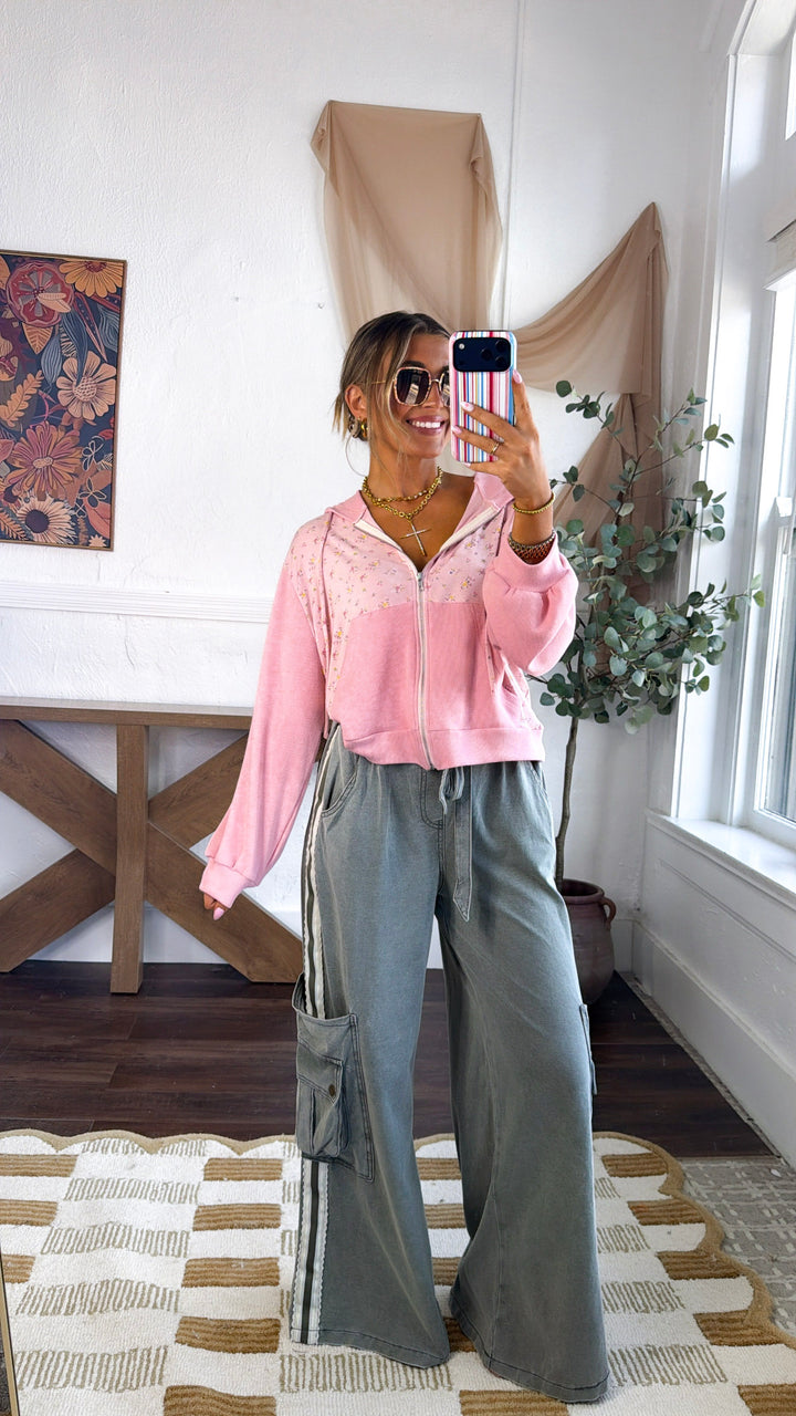 Memory Lane Zip Up, Pink Multi