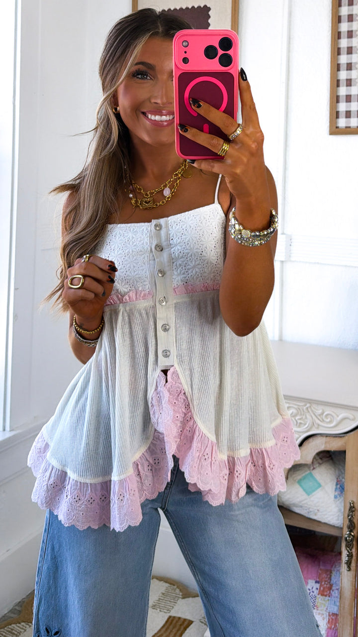 Cielo Babydoll Tank, Cream