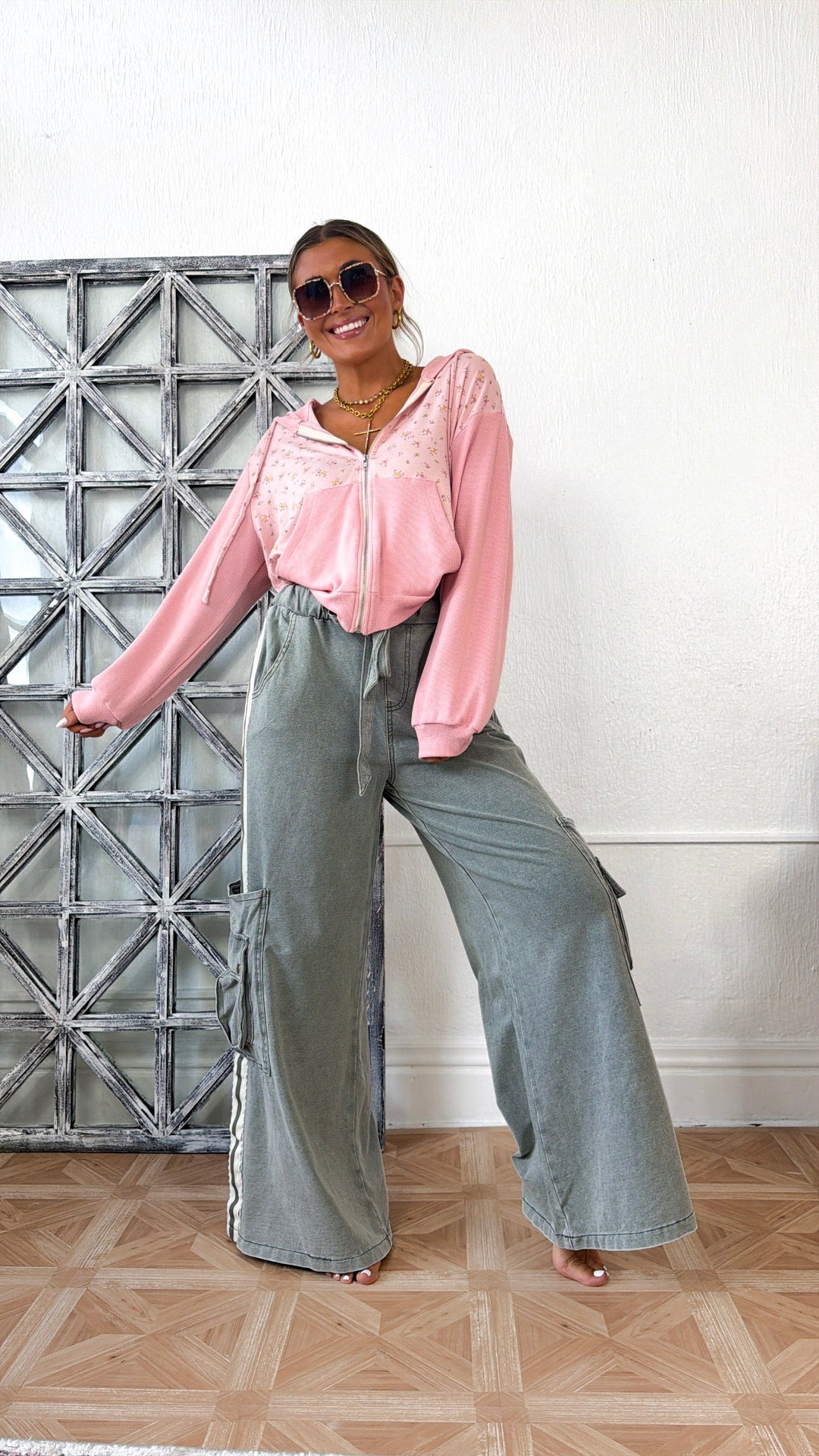 Memory Lane Zip Up, Pink Multi