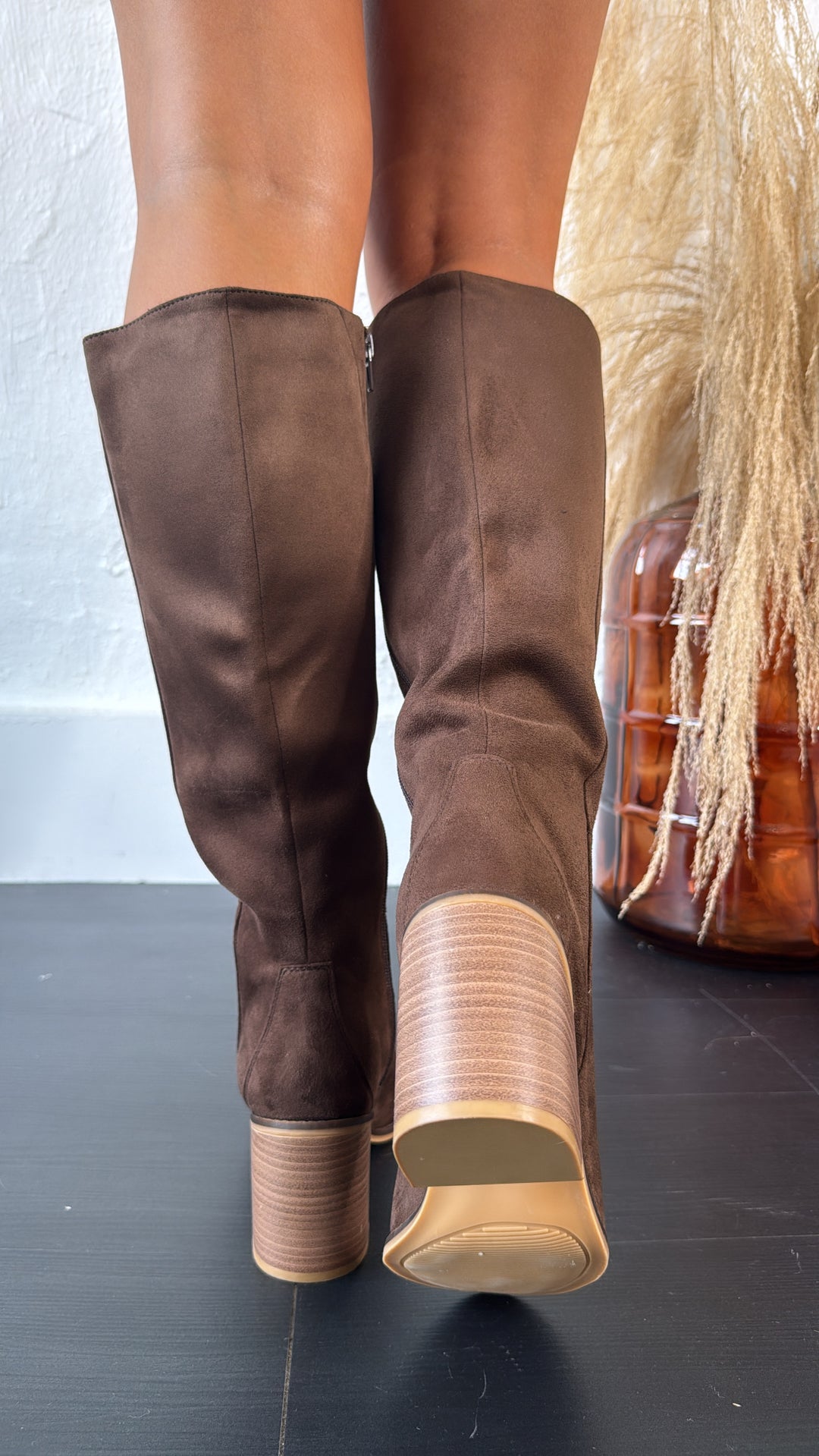 Dakota Heeled Boot, Chocolate