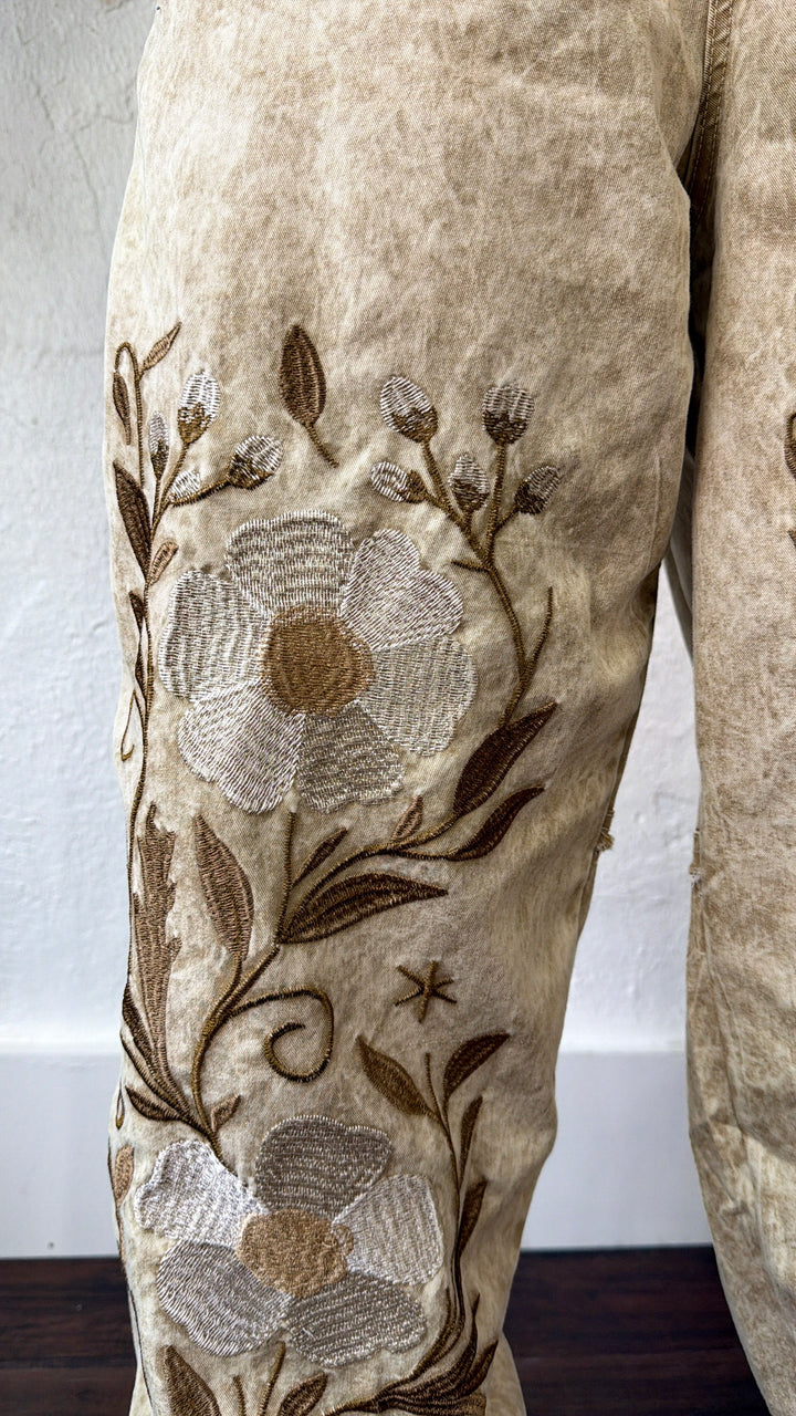 Marbled Sunflower Joggers, Sand Marble